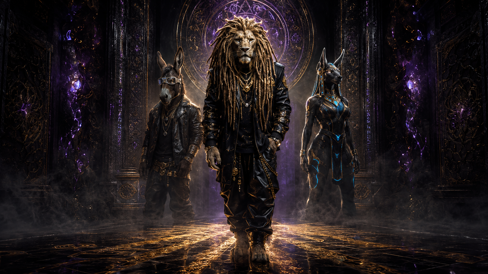 Pryde leading the LAB bloodline through a dark interdimensional court